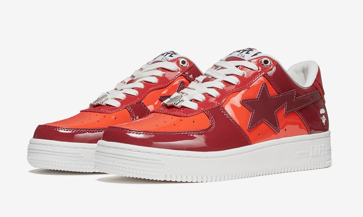 bape shoes red